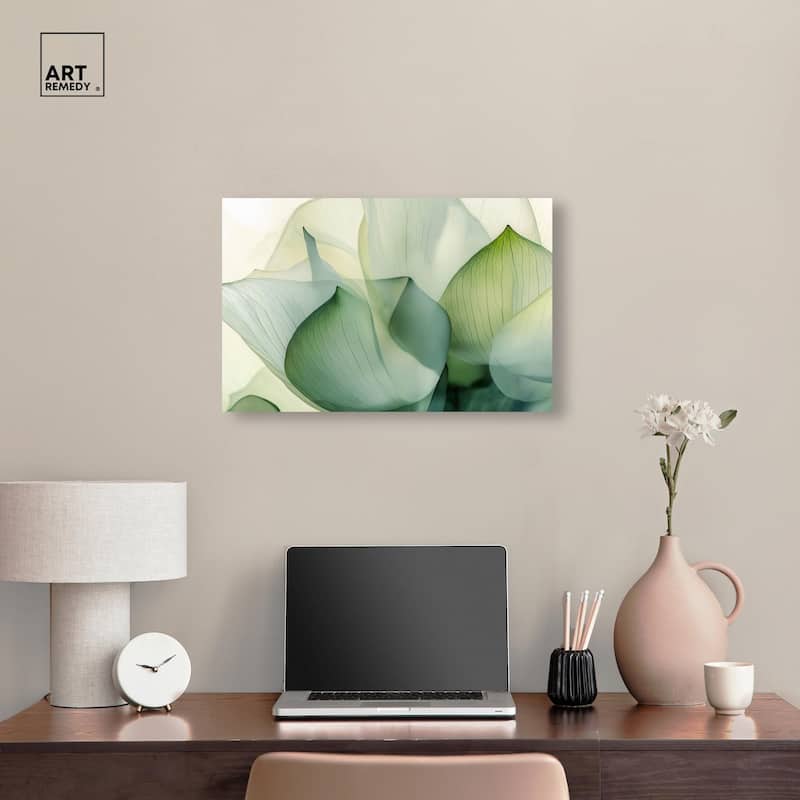 Translucent Floral Layers Canvas by Art Remedy, Gallery Wrapped
