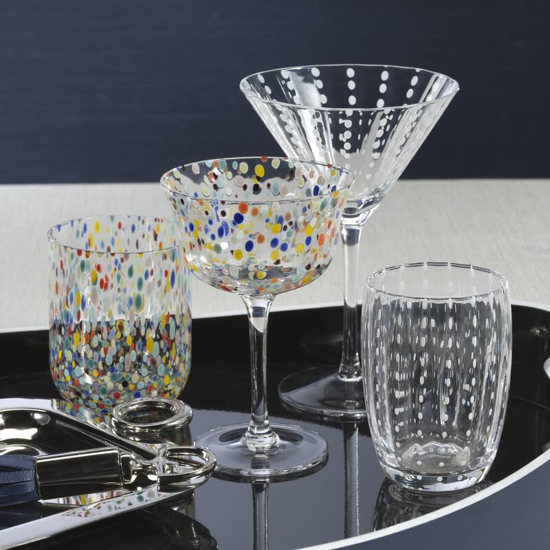 Spritz Confetti Cocktail Glass Tumblers, Set of 6