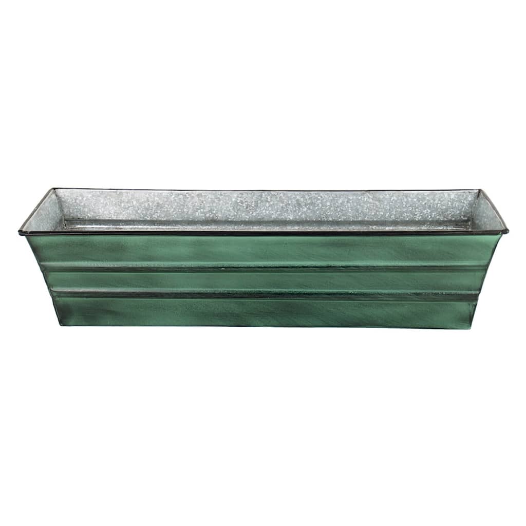 Achla Designs Small Galvanized Steel Flower Box Planter, 22 Inch Wide