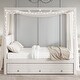 preview thumbnail 21 of 33, Wood Canopy Bed Frame with Trundle & 3 Storage Drawers