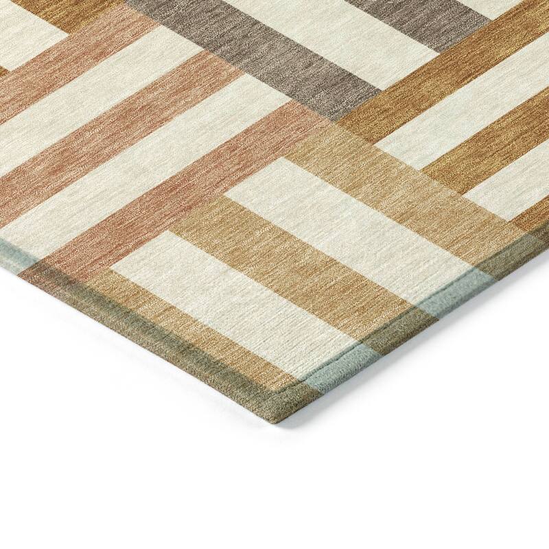 Machine Washable Indoor/ Outdoor Modern Hatch Chantille Rug
