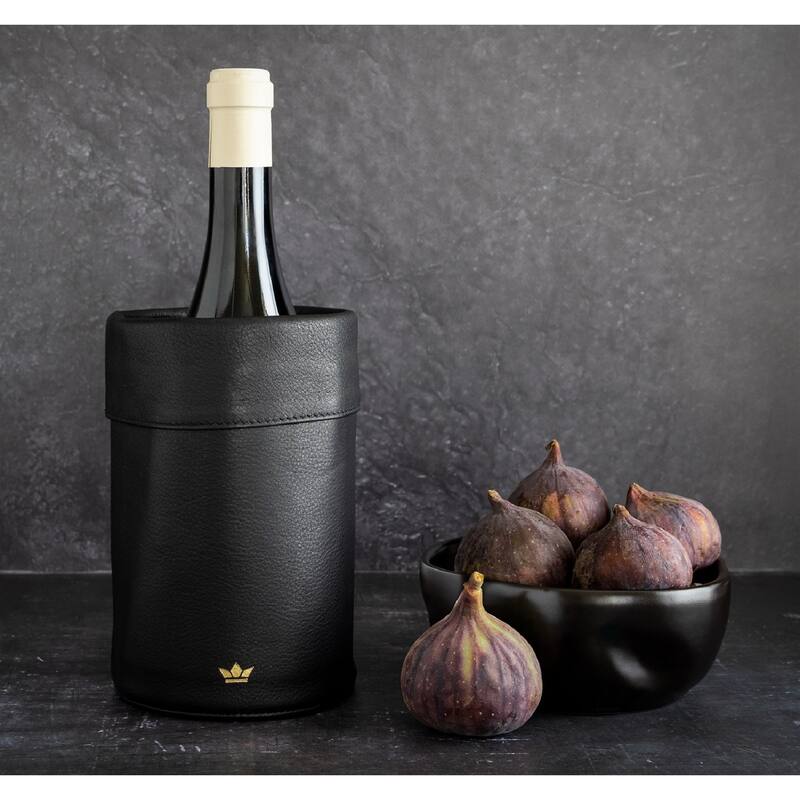 Wine Cooler Leather Dia 4.72" Black