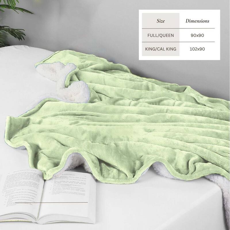 Linery & Co. Velvet Plush Reversible Sherpa Bed Blanket