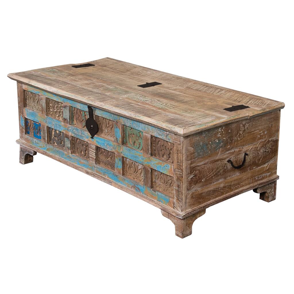Christopher Knight Home Rustic Cocktail Print Accent Trunk