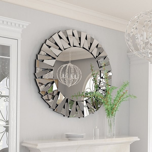 Wall Mirror Silver Round Mirrors for Wall Decor,17