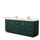 preview thumbnail 34 of 114, Miranda Double Vanity Set, Cultured Marble Top, No Mirror 84-Inch Double - Green, Gold Trim, White Cultured Marble Top