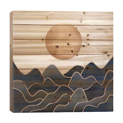 Waves Print On Wood by Elisabeth Fredriksson - Multi-Color