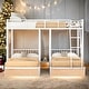 preview thumbnail 2 of 28, Full over Twin & Twin Bunk Bed, Metal Triple Bunk Bed with Drawers and Guardrails