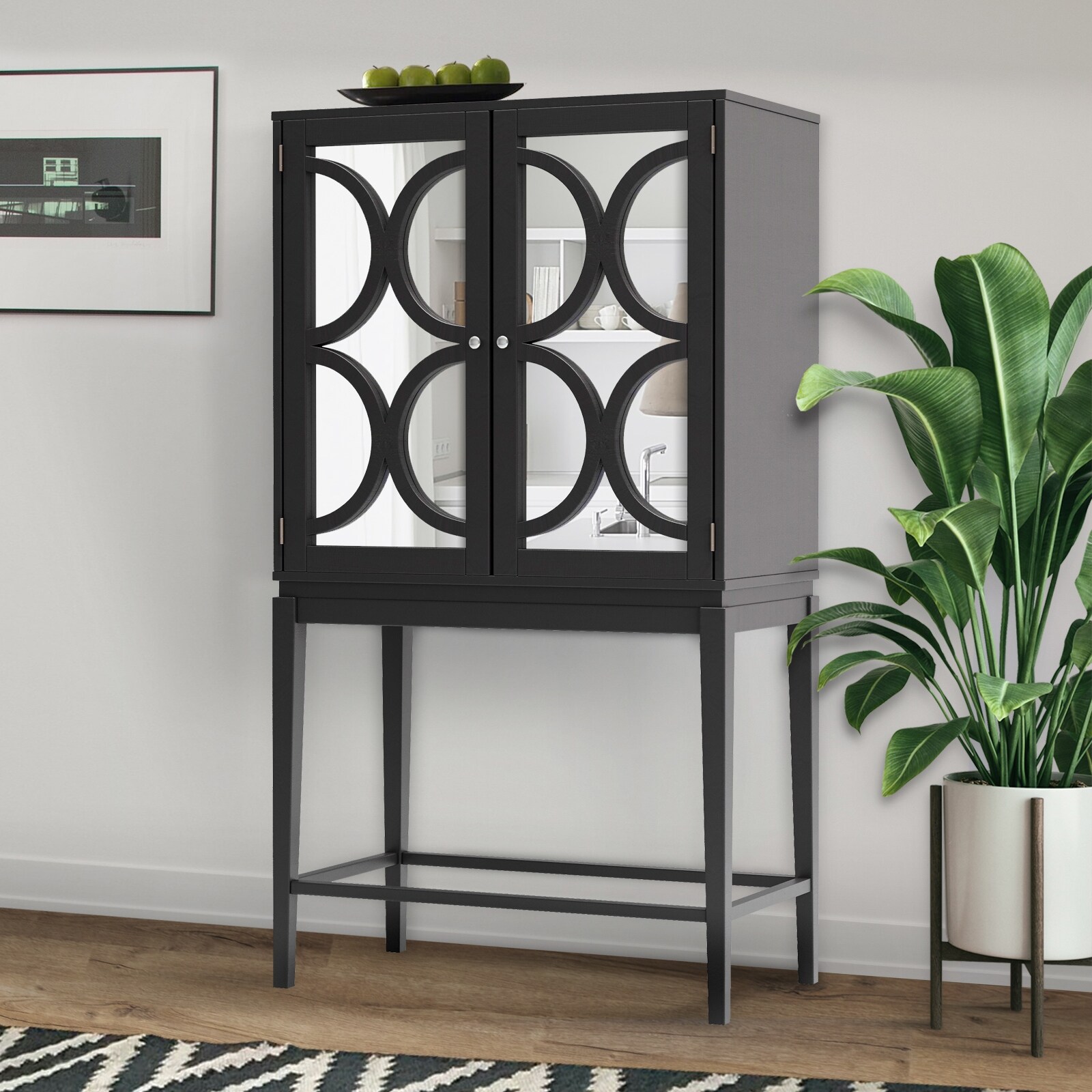 Mirrored shop wine rack