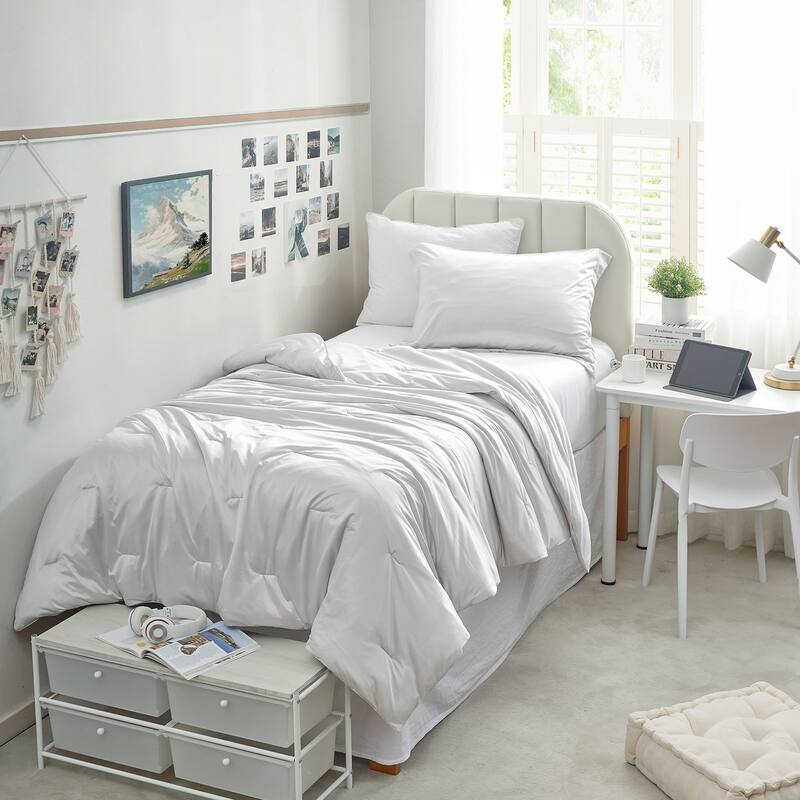 Satin Summer - Coma Inducer® Comforter Set - Twin XL - Whispy Gray Clouds