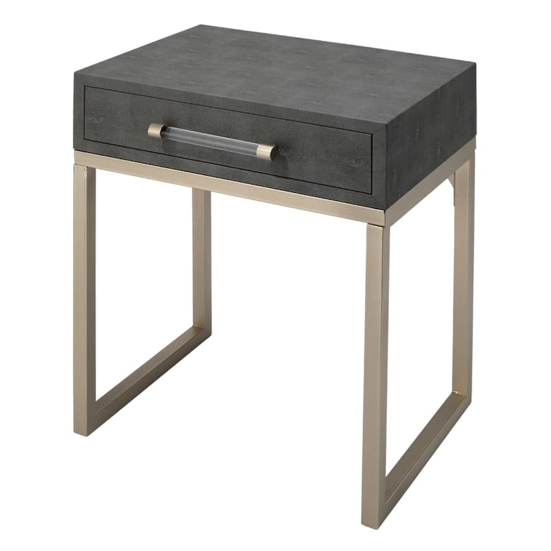 Alden Décor Brayden Faux Shagreen Side Table