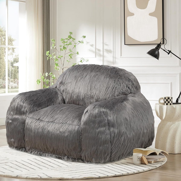 53 W Faux Fur Bean Bag Chairs Oversized Fluffy Accent Chair Fuzzy Sofa On Sale Bed Bath Beyond 39834286