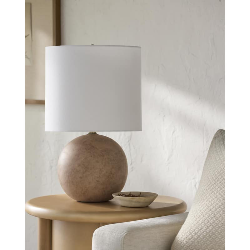 Livabliss Vogel Traditional Accent Table Lamp - Taupe/White