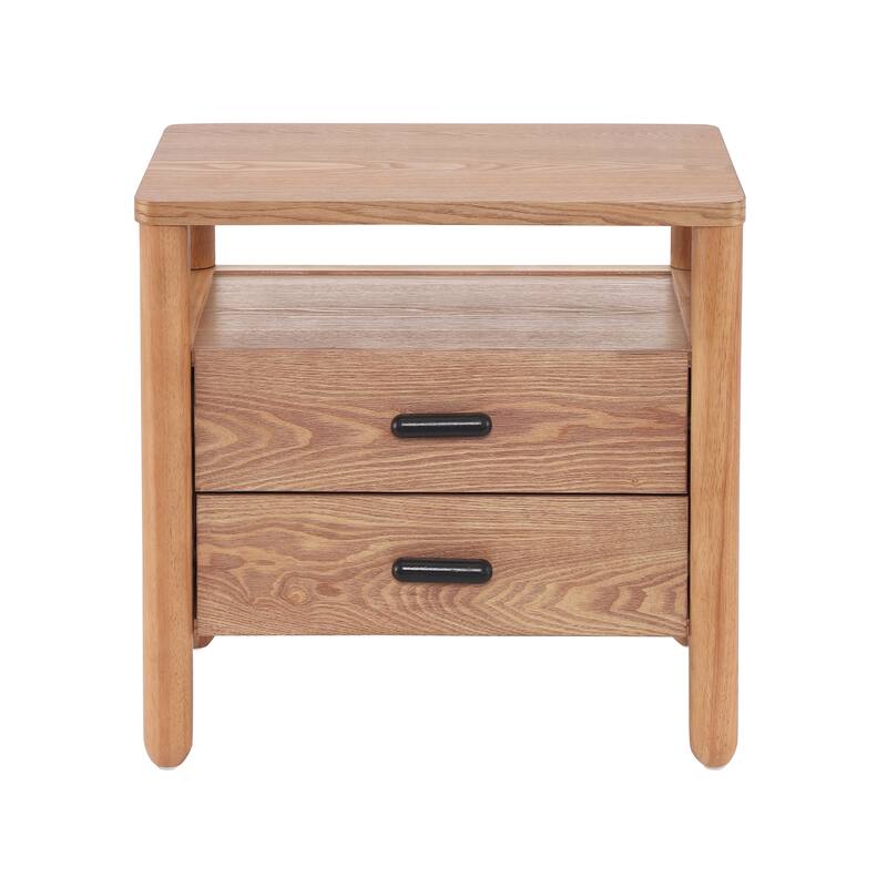 Christopher Knight Home - Modern Minimalist 23.62" Nightstand with Rounded Wood Legs & Open Storage Shelf, Multi-Functional Use