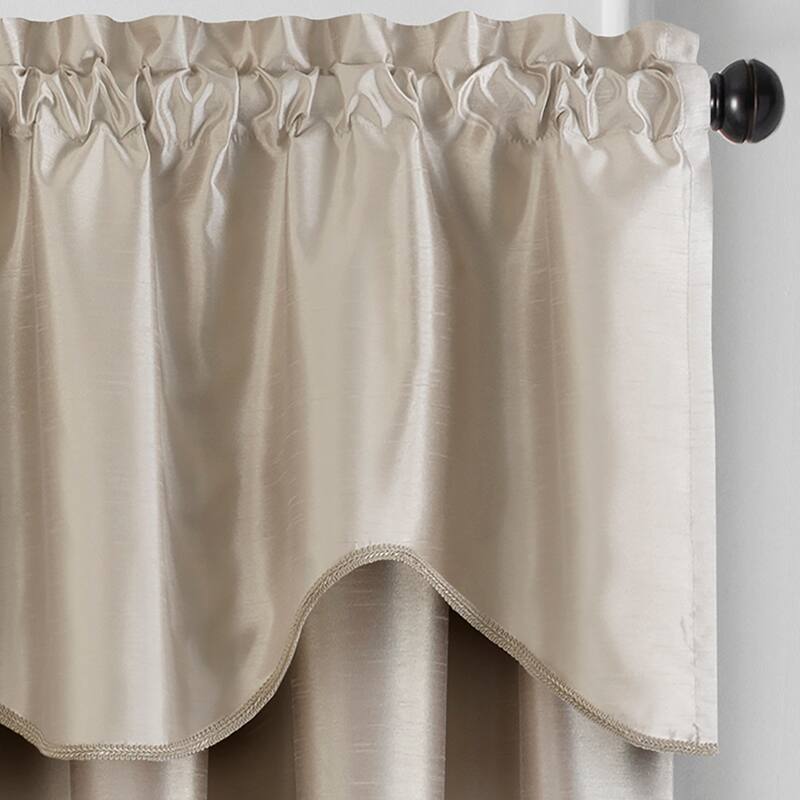 Gracewood Hollow Foster Faux Silk Scalloped Window Valance - 50"x21"