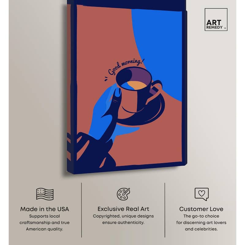 Good Morning Deco Canvas by Art Remedy, Gallery Wrapped