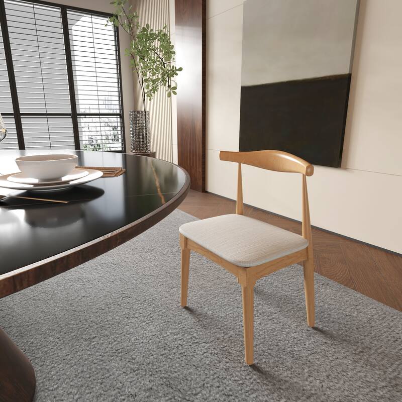 Modern 2 Piece Fabric Solid Wood Kitchen Dining Chair with Cushions and Backrest for Dining Room Kitchen Living Room Bedroom