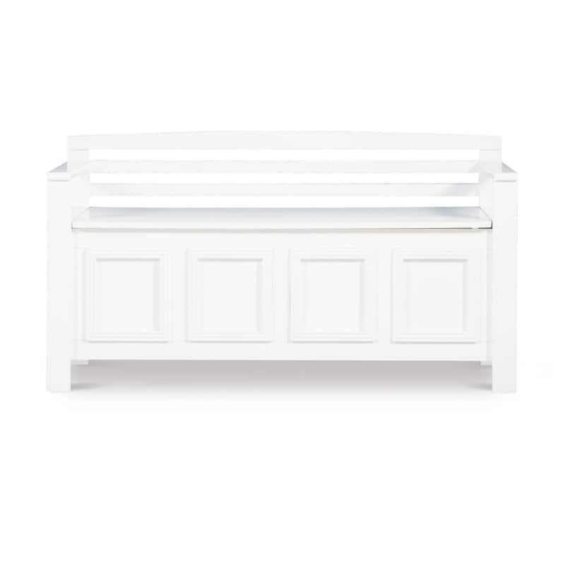Talia Ivory Flip Top Storage Entryway Bench