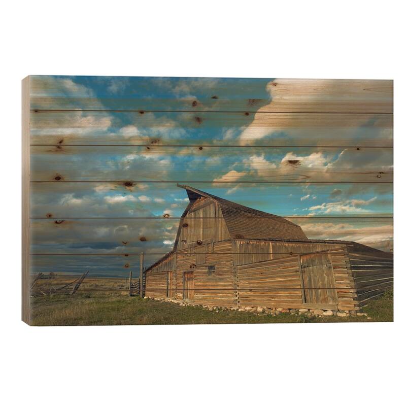 Mormon Row Barn, Grand Teton National Park, Wyoming II Print On Wood by Tim Fitzharris - Multi-Color - 18x26x1.5