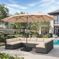 blue led lighted patio umbrella weaxty W Wisteria B 15 ft. Market Solar Color LED Light Patio Umbrella with  Base in Blue QUM-MIMAX300