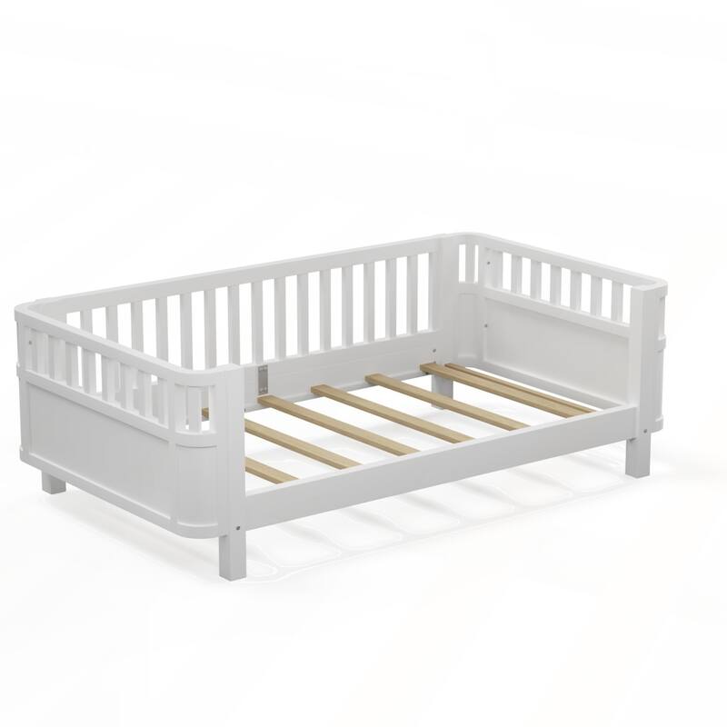 Twin Size Wood Platform Bed for Kids