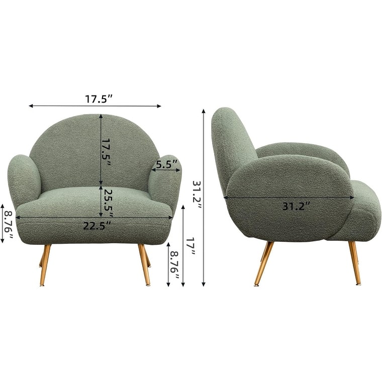 XINMICS Modern Accent Chair Upholstered Armchair for Living Room, Bedroom