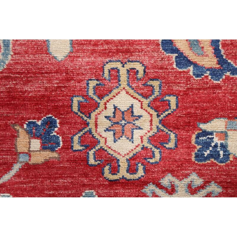 Vegetable Dye Geometric Paisley Super Kazak Area Rug Wool Hand-knotted - 2'10" x 5'0"