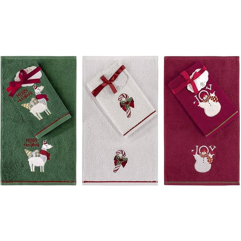 Christmas Fingertip Bath Towels Gift 12 Piece Hand Set - N/A