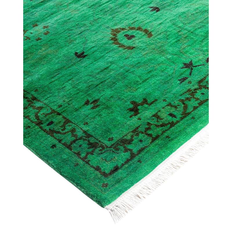 Contemporary Overdyed Wool Hand Knotted Runner - 2' 6" x 10' 2"