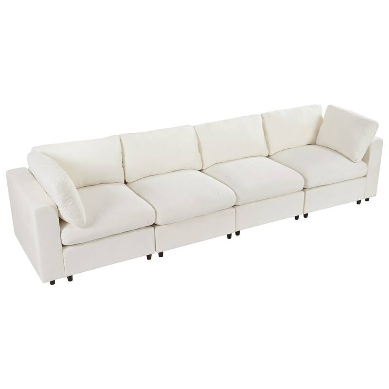 Modular Upholstered Sectional Sofa with Storage Space, USB Charge Ports, Wireless Charging and Built-in Bluetooth Speaker in Arm