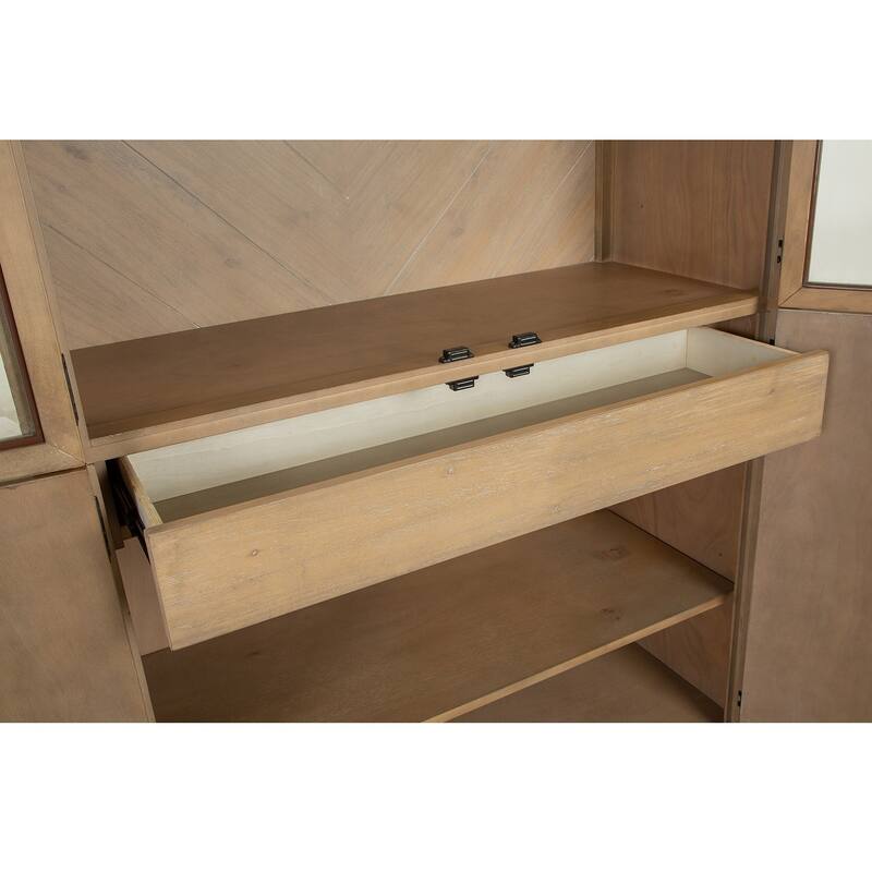 Magnussen Home Ainsley Cerused Khaki Display Cabinet - 42.13''W x 18''D x 71''H