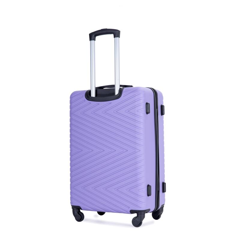4-Piece, Modern Lightweight Luggage with Swivel Wheels and TSA Lock, for Boarding Travel, Light Purple