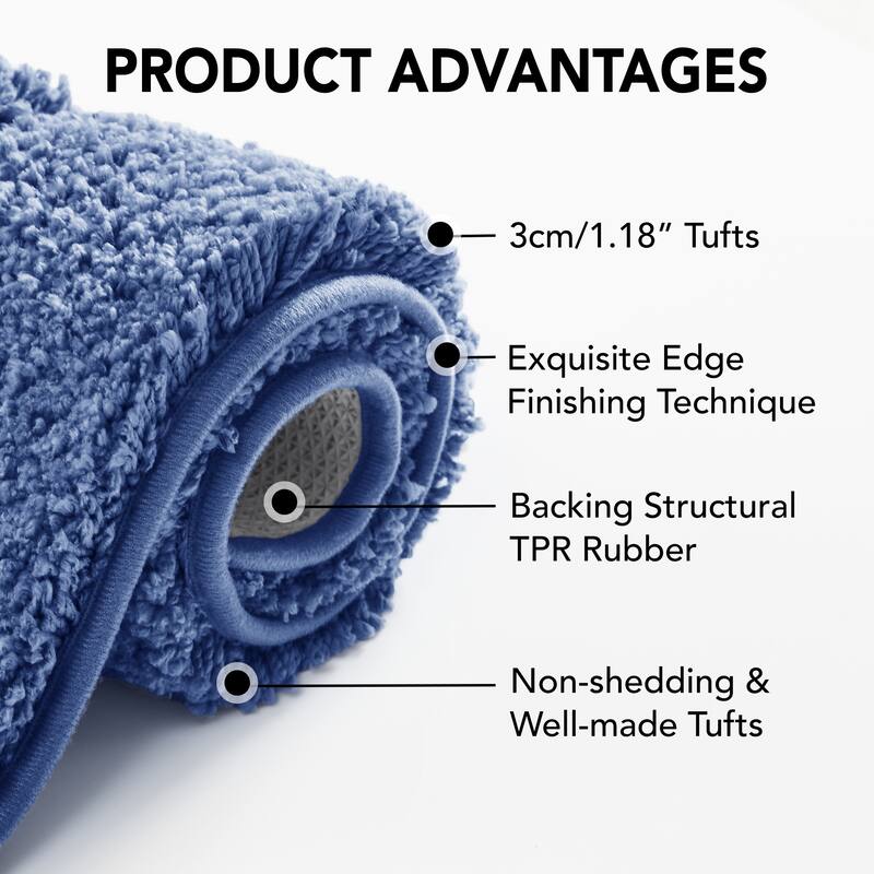 Deconovo Bathroom Rugs, Non Slip Absorbent Shower Bathroom Mat (1 PC)