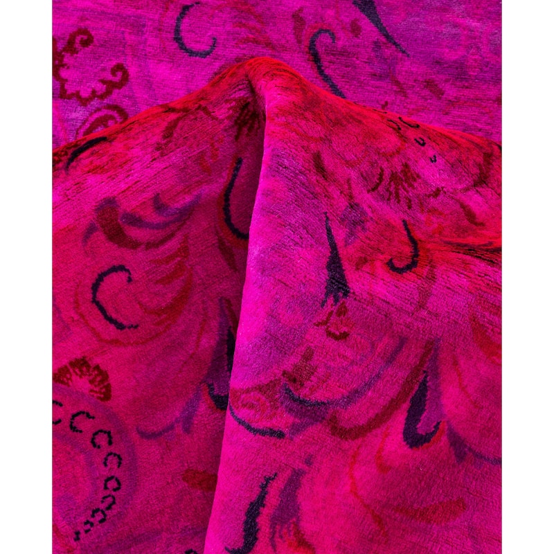 Overdyed One-of-a-Kind Hand-Knotted Area Rug - Pink - 8' 1" x 8' 1"