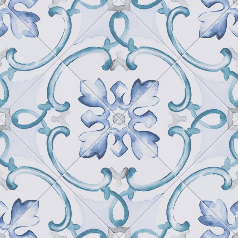 Merola Tile Saint Germain Gele Deco Jules 5-3/4" x 5-3/4" Porcelain Floor and Wall Tile