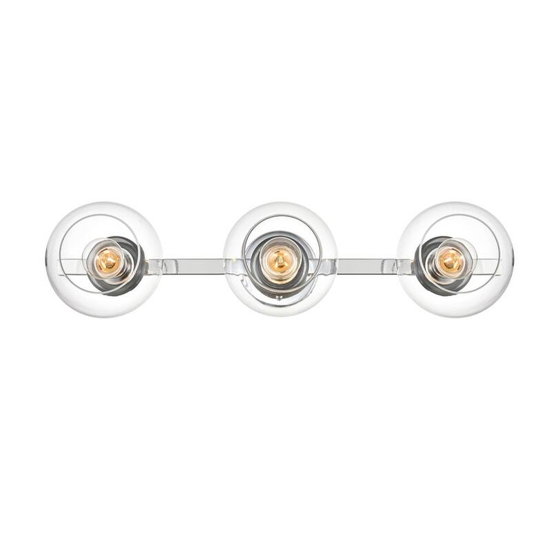 Roger 1 Light Black and Clear Bath Sconce - Chrome - 27