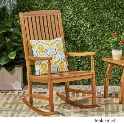 Arcadia Outdoor Acacia Wood Rocking Chair by Christopher Knight Home