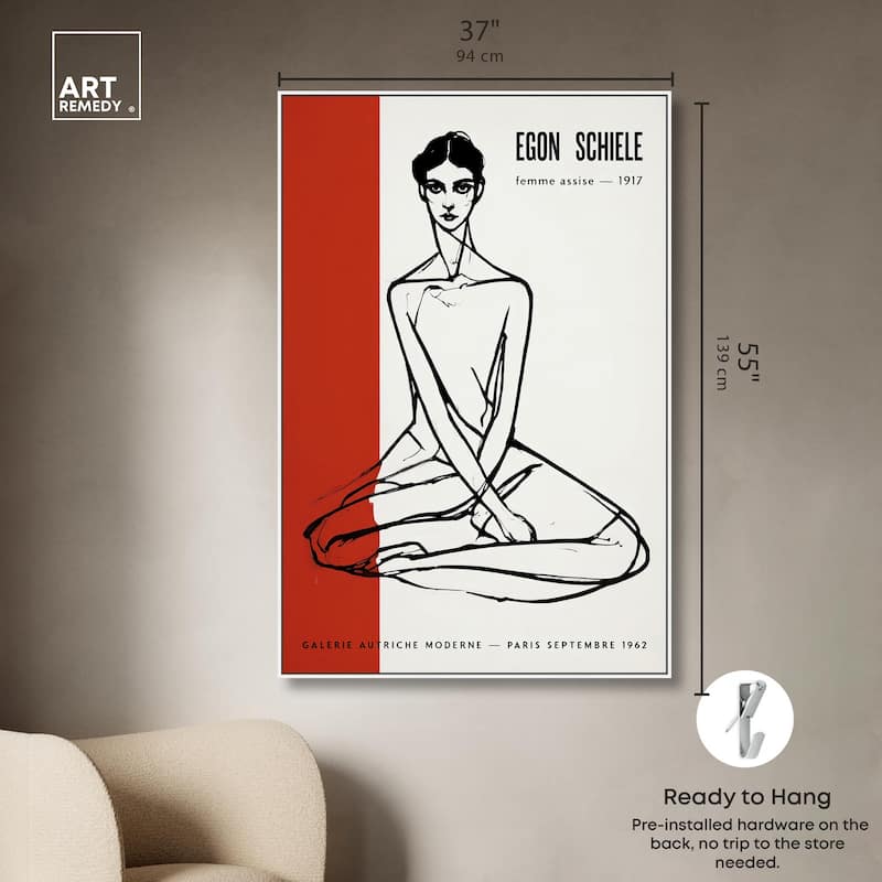 Schiele's Red and White Canvas by Art Remedy