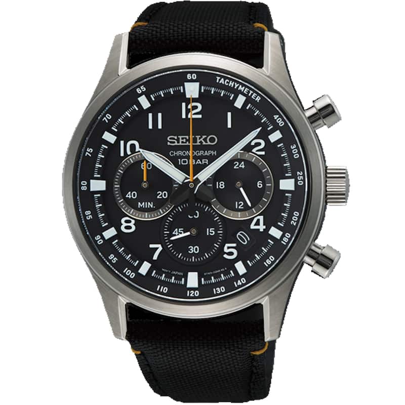 Seiko Men's Sport Chronograph Black Dial Watch - SSB449P1 - One Size