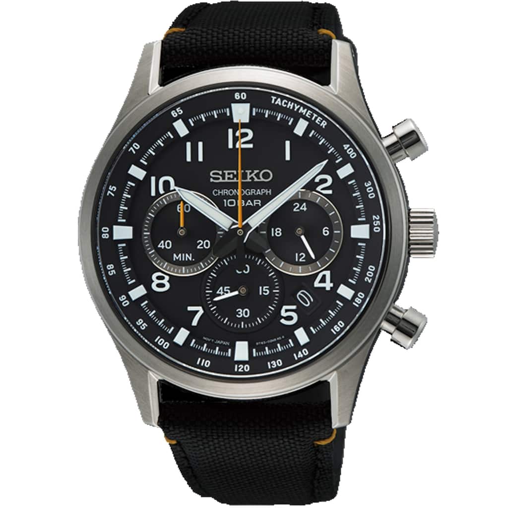 Seiko Men's Sport Chronograph Black Dial Watch - SSB449P1 - One Size