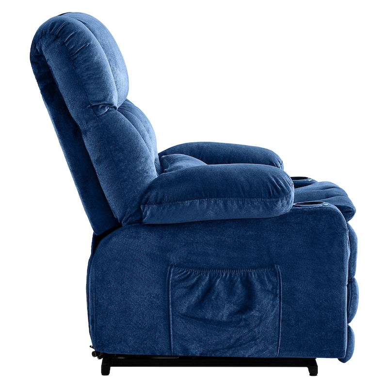 Power Lift Recliner Chair with Heat, Dual Motor Infinite Position Heavy Duty Recliner, Lounge Sofa with USB Ports & Cup Holders