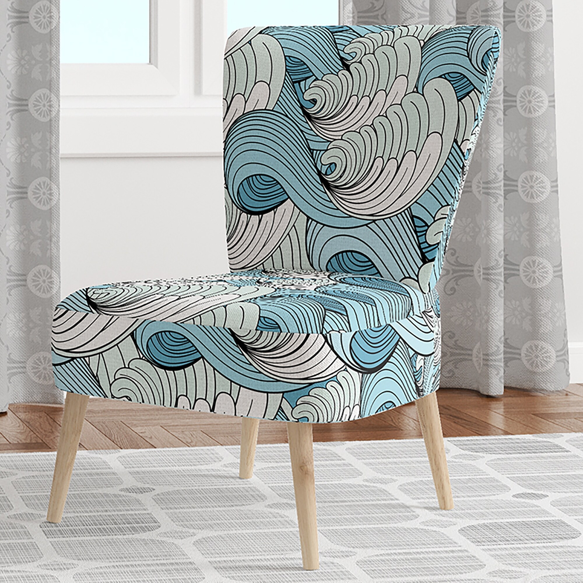 Designart "Great Wave Inspiration" Upholstered Coastal - Picture 17 of 20