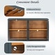 preview thumbnail 24 of 51, Buffet Cabinet with Glass Doors, Arched Cabinet with Adjustable Shelves, Kitchen Storage Cabinet with Rebound Device