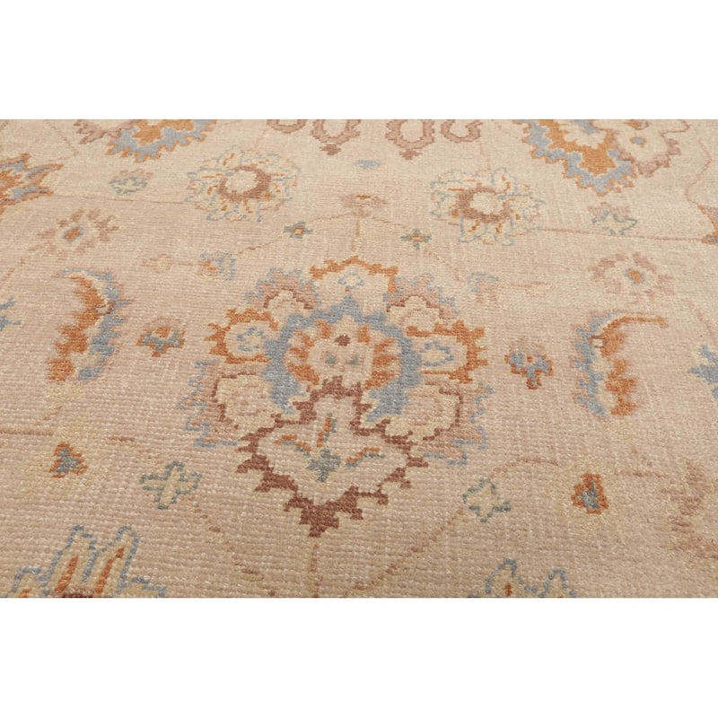 LoomBloom 8'2''x9'9" Traditional Oushak Wool Oriental Area Rug in Tan - 8' 2'' x 9' 9''