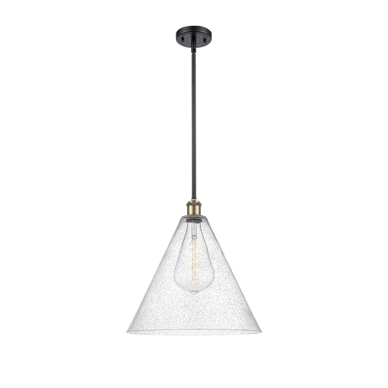 Innovations Lighting Berkshire 1 Light 16" Pendant - Black Antique Brass/Seedy