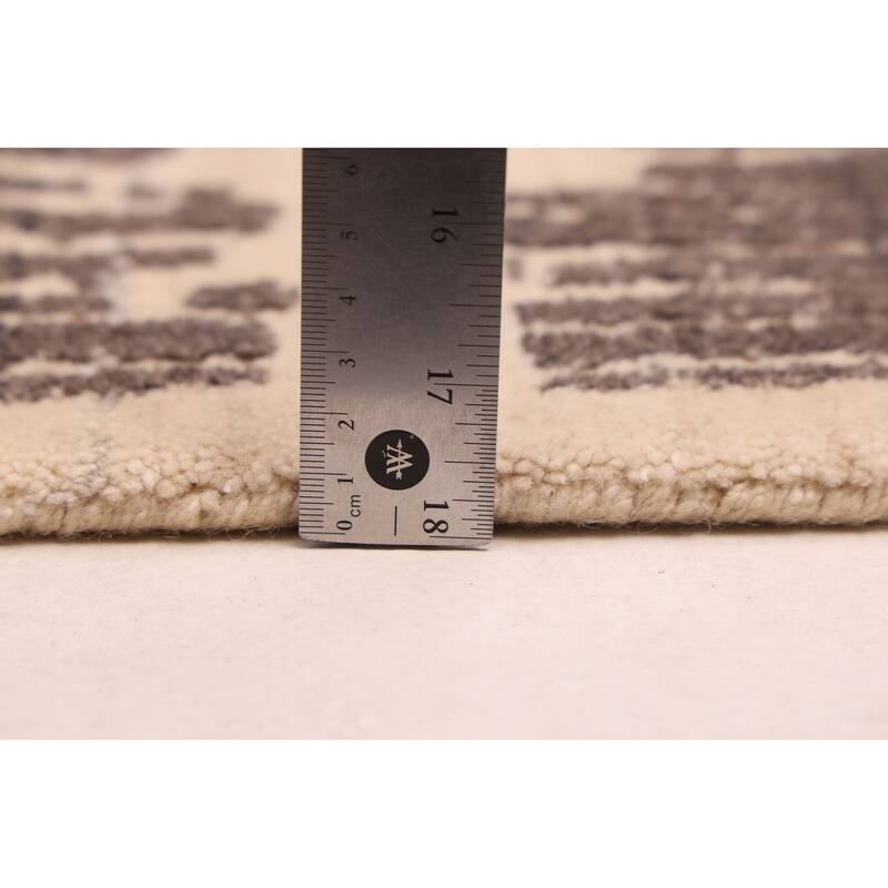 ECARPETGALLERY Hand Loomed Elysian Dark Grey Wool Rug - 8'1 x 10'1