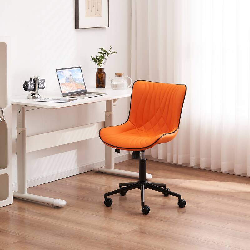 Armless Office Chair Swivel Home Office Desk Chairs with Wheels