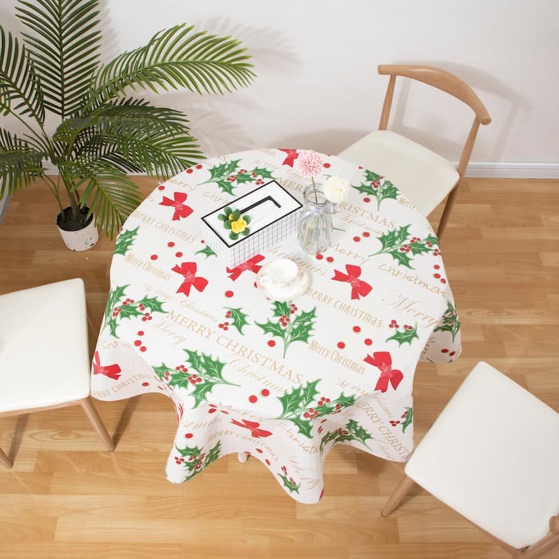 Ray Star Happy Christmas tablecloth 60in