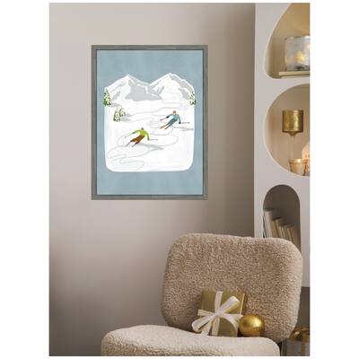 Kate and Laurel Framed Canvas Skiers l by Nikita Jariwala