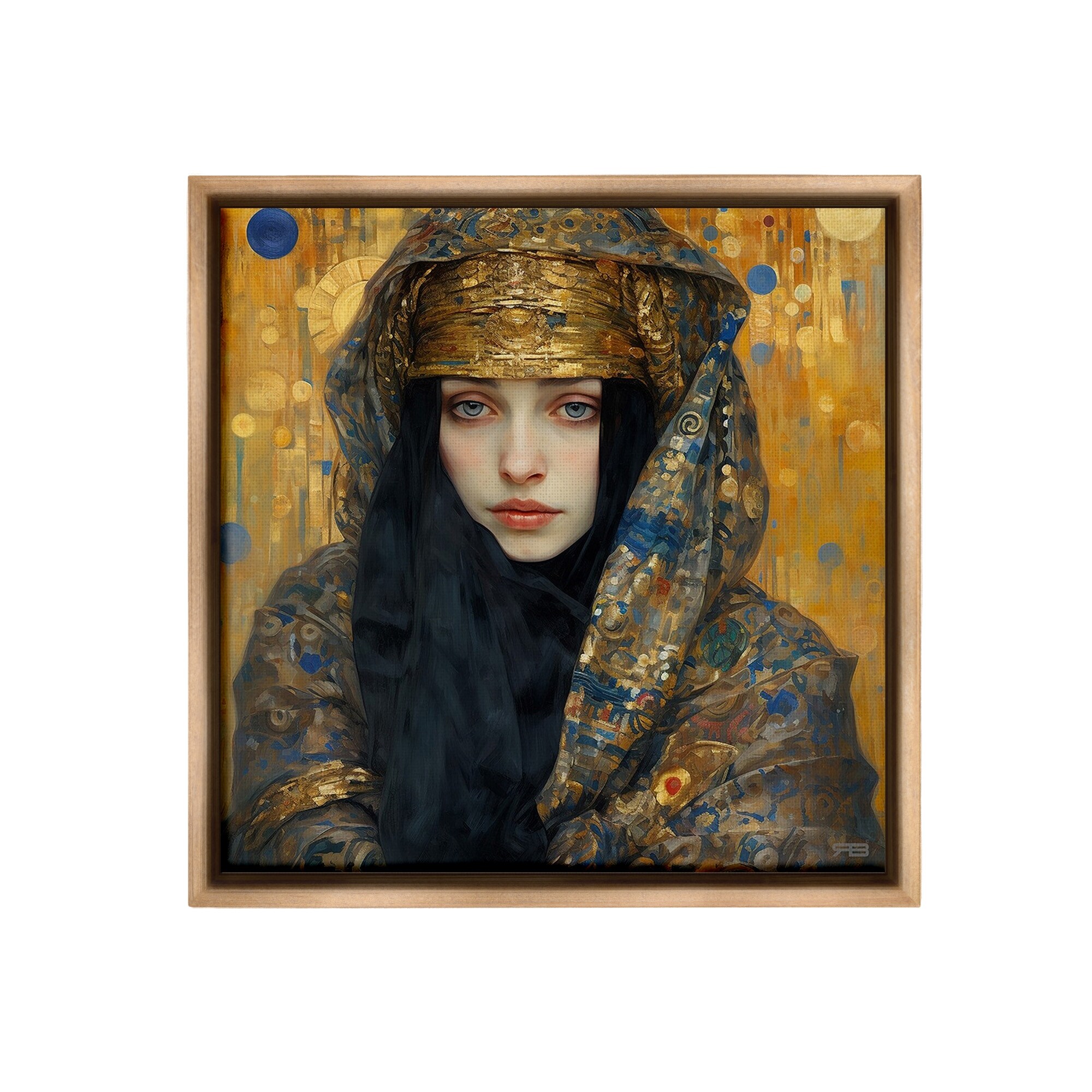 Stupell Woman with Ornate Veil Framed Floater Canvas Wall Art Design By RB